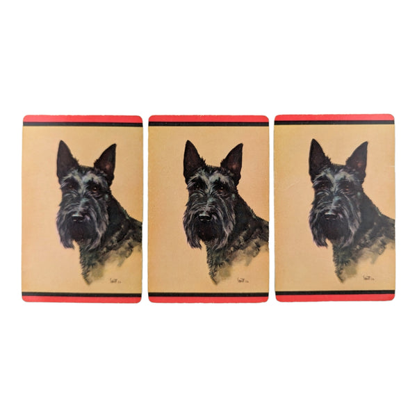 Vintage Scottie Dog Single Swap Playing Cards Lot of 3 Savitt 36