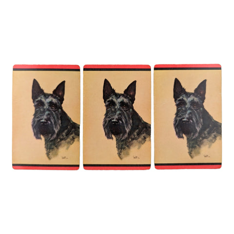 Vintage Scottie Dog Single Swap Playing Cards Lot of 3 Savitt 36