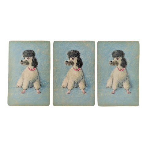 Vintage Poodle Dog Single Swap Playing Cards Lot of 3