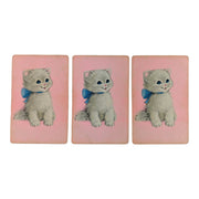 Vintage White Kitten Cat Single Swap Playing Cards Lot of 3