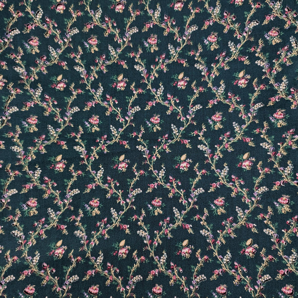 Springs Industries Green Floral Cotton Fabric 44 x 2 Yards