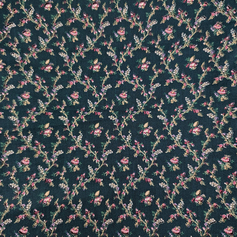 Springs Industries Green Floral Cotton Fabric 44 x 2 Yards