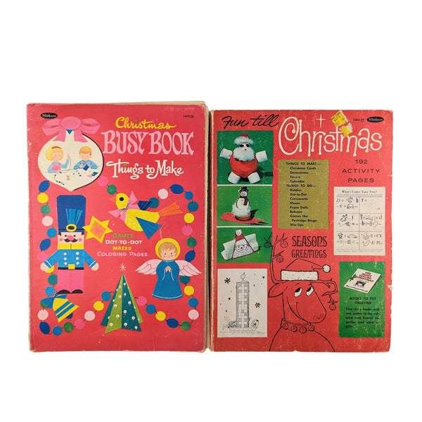 Vintage Whitman Childrens Christmas Activity Books 1960s Lot of 2