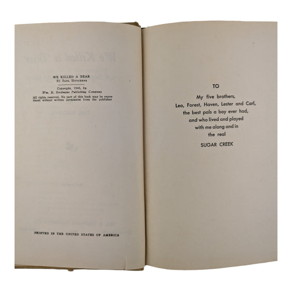 Vintage Sugar Creek Gang Book We Killed a Bear Paul Hutchens 1945 Hard Cover