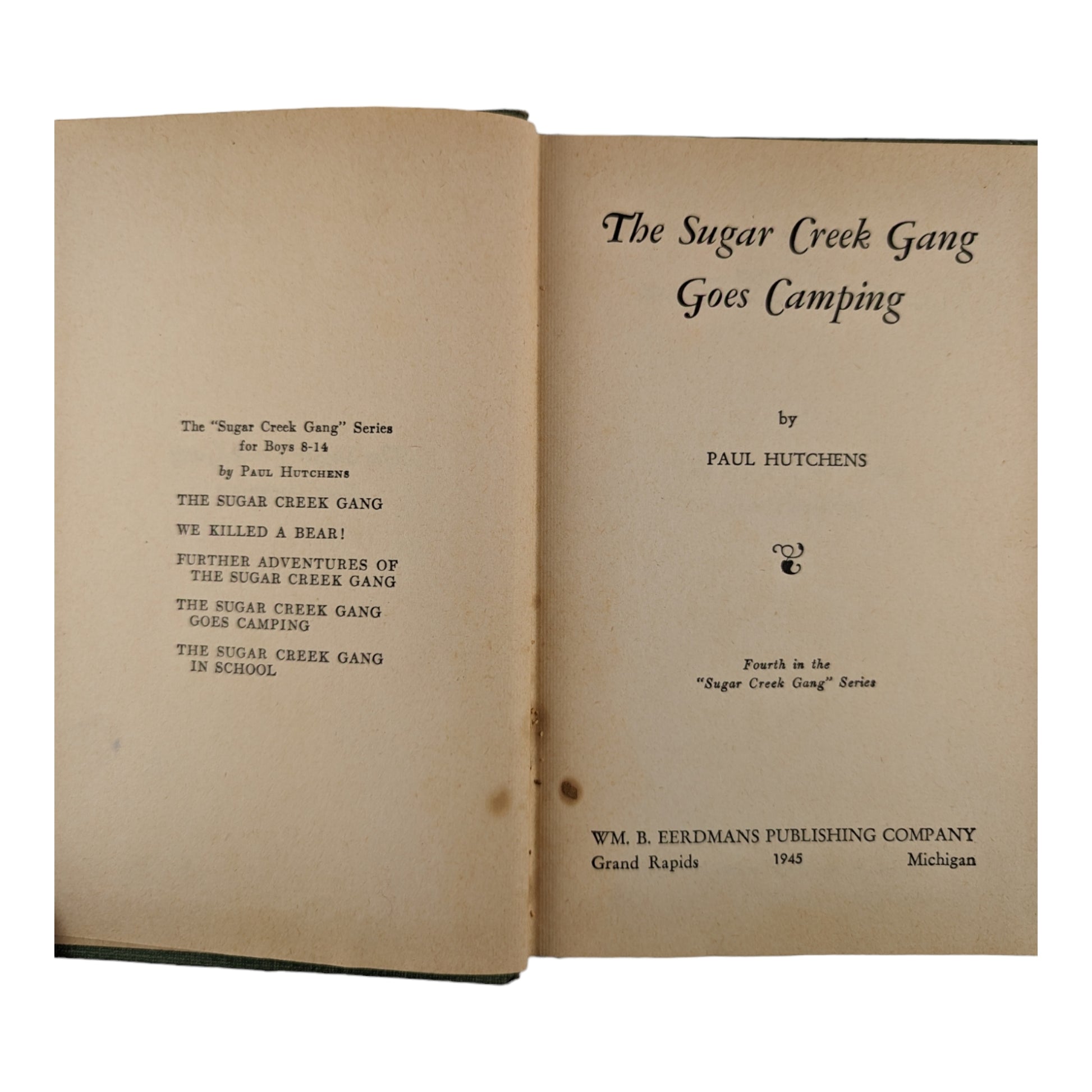 The Sugar Creek Gang Goes Camping Paul Hutchens 1945 Hardcover Childrens Book - Avid Vintage