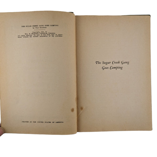 The Sugar Creek Gang Goes Camping Paul Hutchens 1945 Hardcover Childrens Book