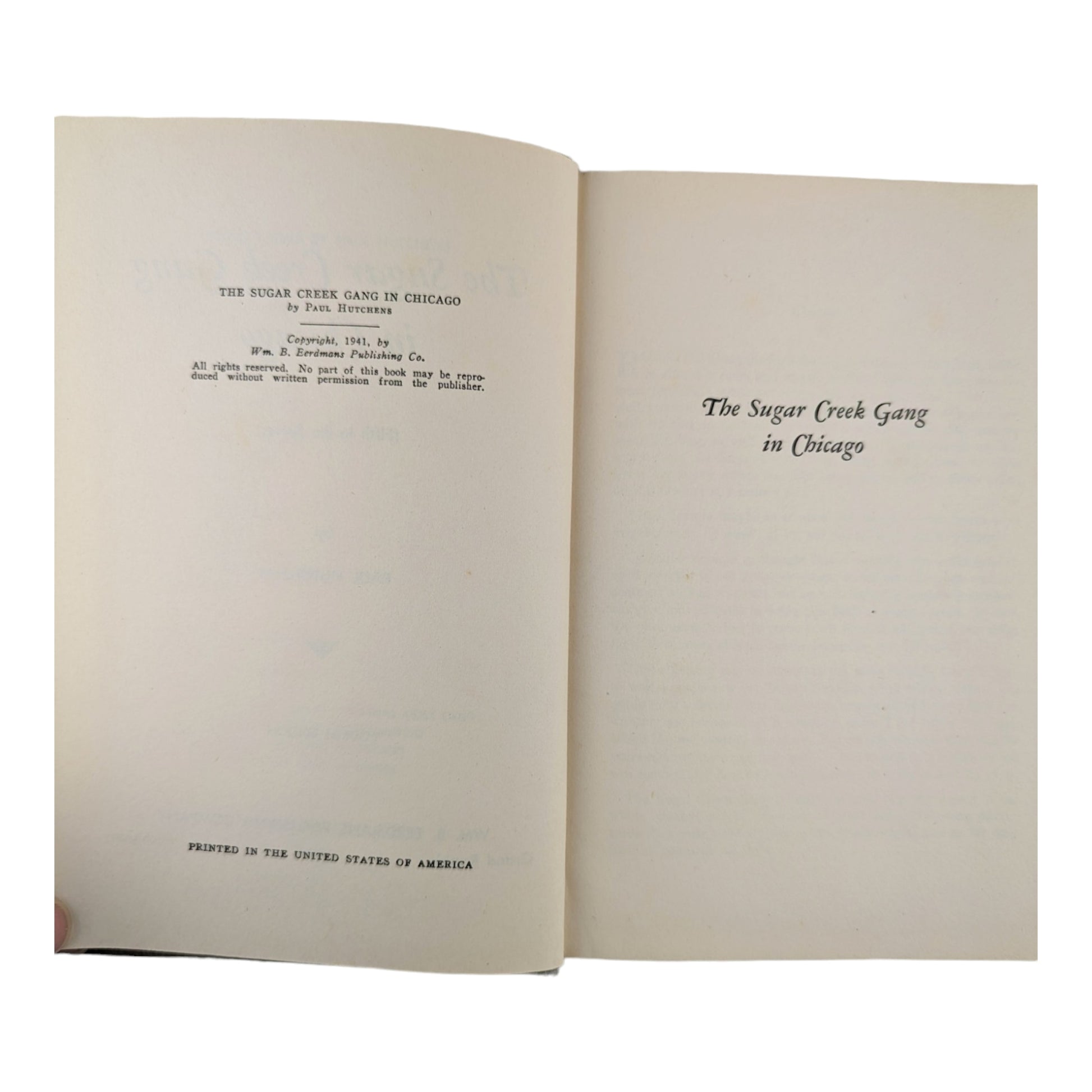 The Sugar Creek Gang in Chicago Paul Hutchens 1944 Hardcover Childrens Book - Avid Vintage