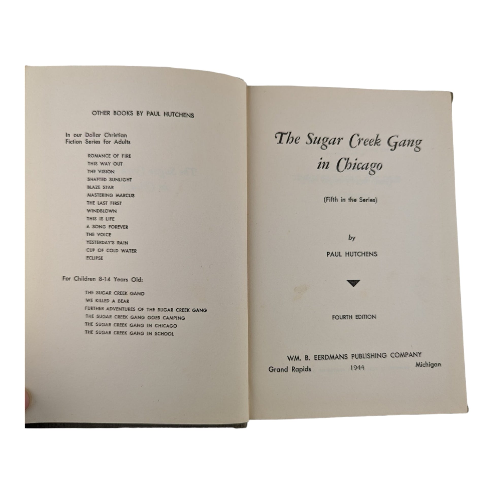 The Sugar Creek Gang in Chicago Paul Hutchens 1944 Hardcover Childrens Book - Avid Vintage