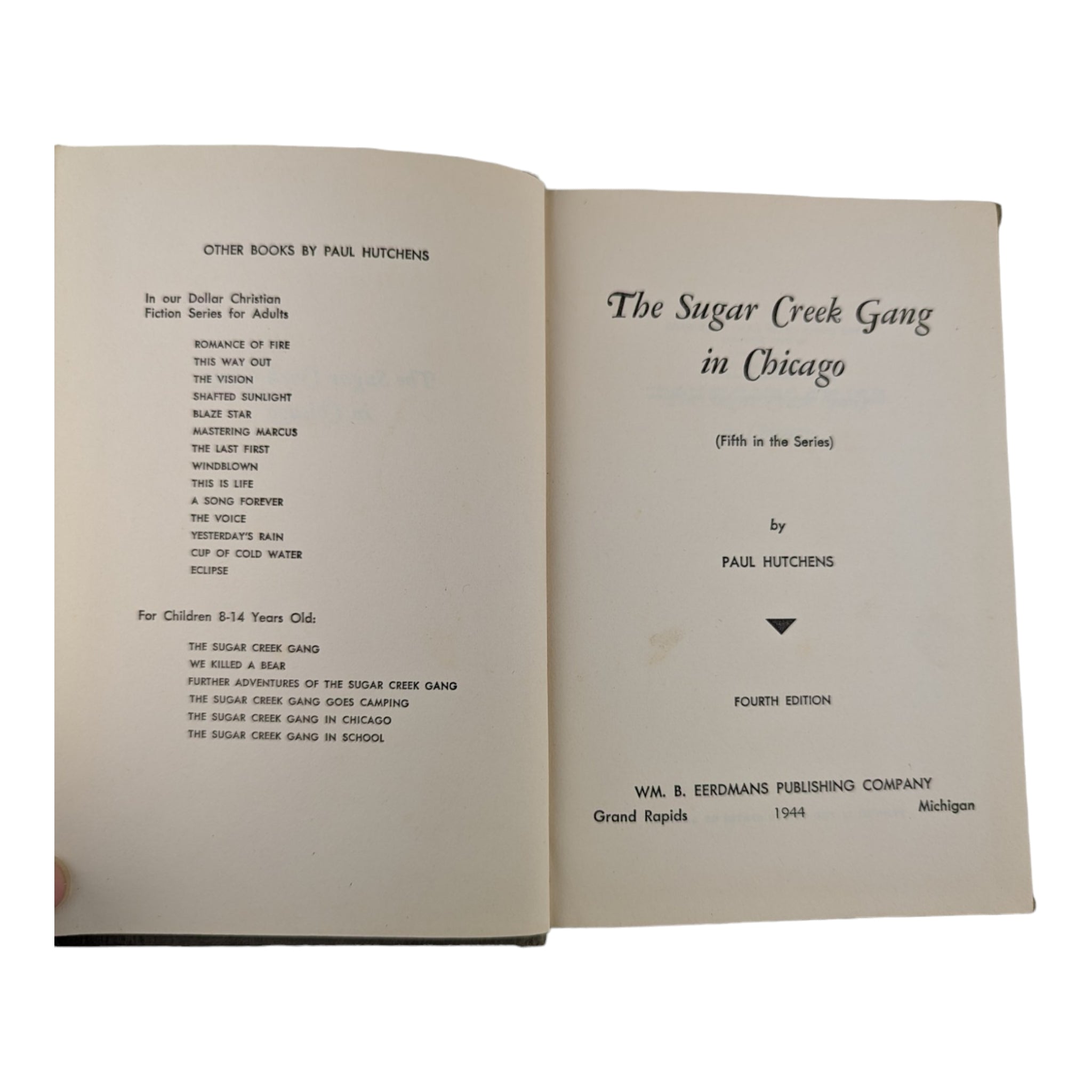 The Sugar Creek Gang in Chicago Paul Hutchens 1944 Hardcover Childrens Book - Avid Vintage
