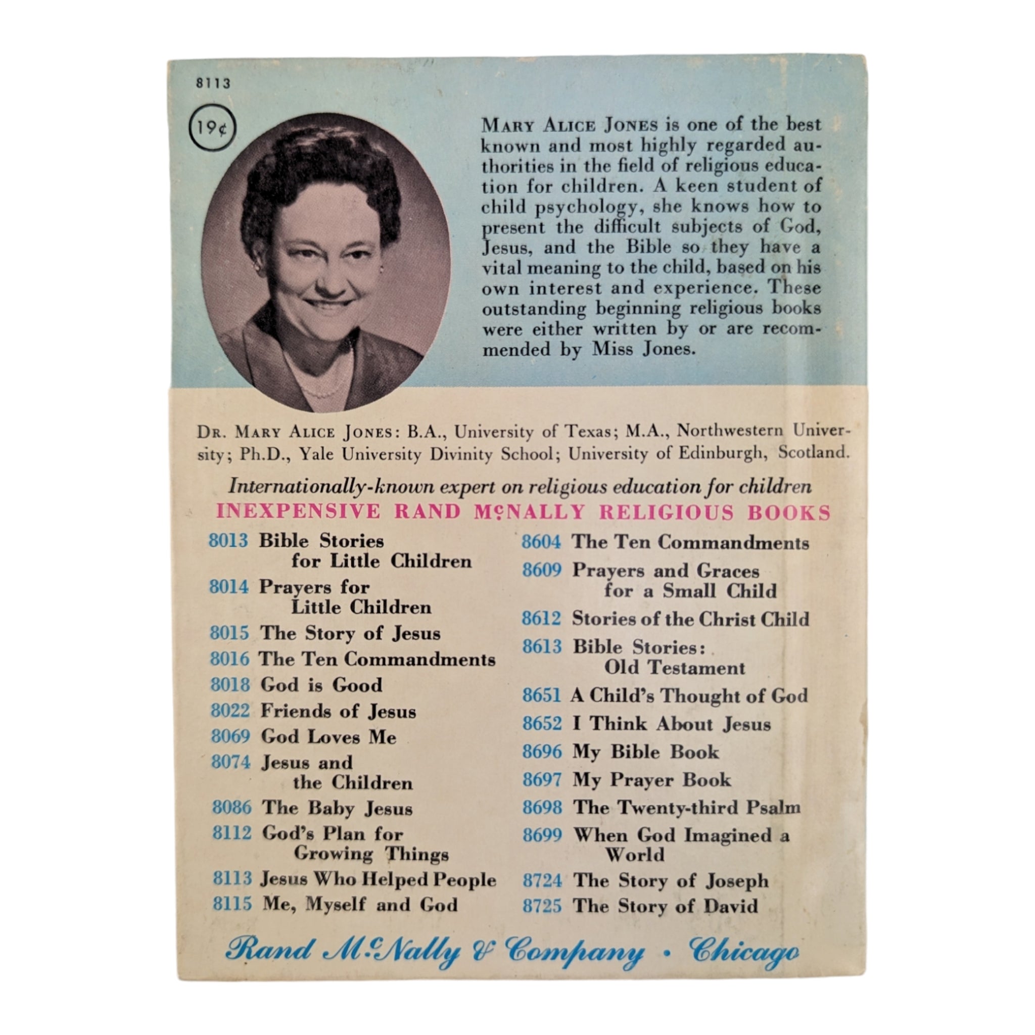 Jesus Who Helped People Mary Alice Jones 1964 Rand McNally Book 8113