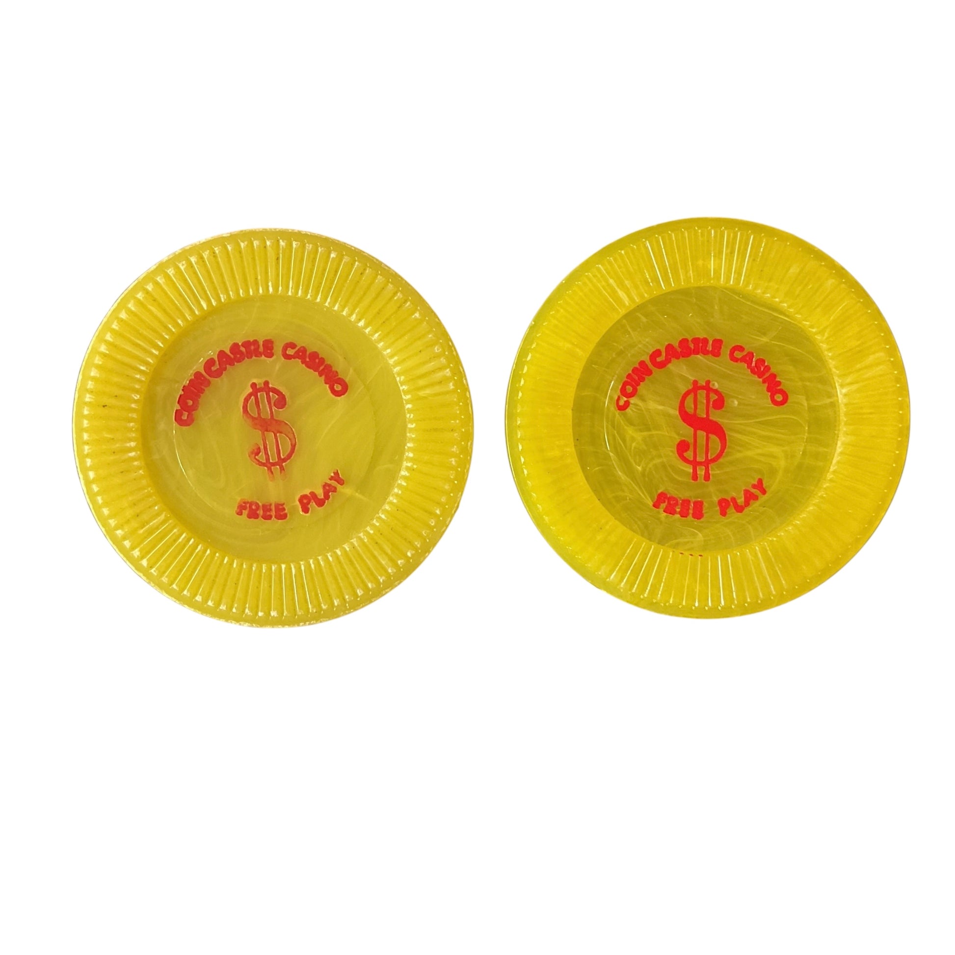 Vintage Coin Castle Casino Free Play Token Chip Las Vegas Set of 2 - Avid Vintage