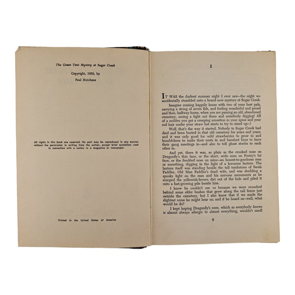 The Green Tent Mystery at Sugar Creek Vintage 1950 Hardcover Book Paul Hutchens