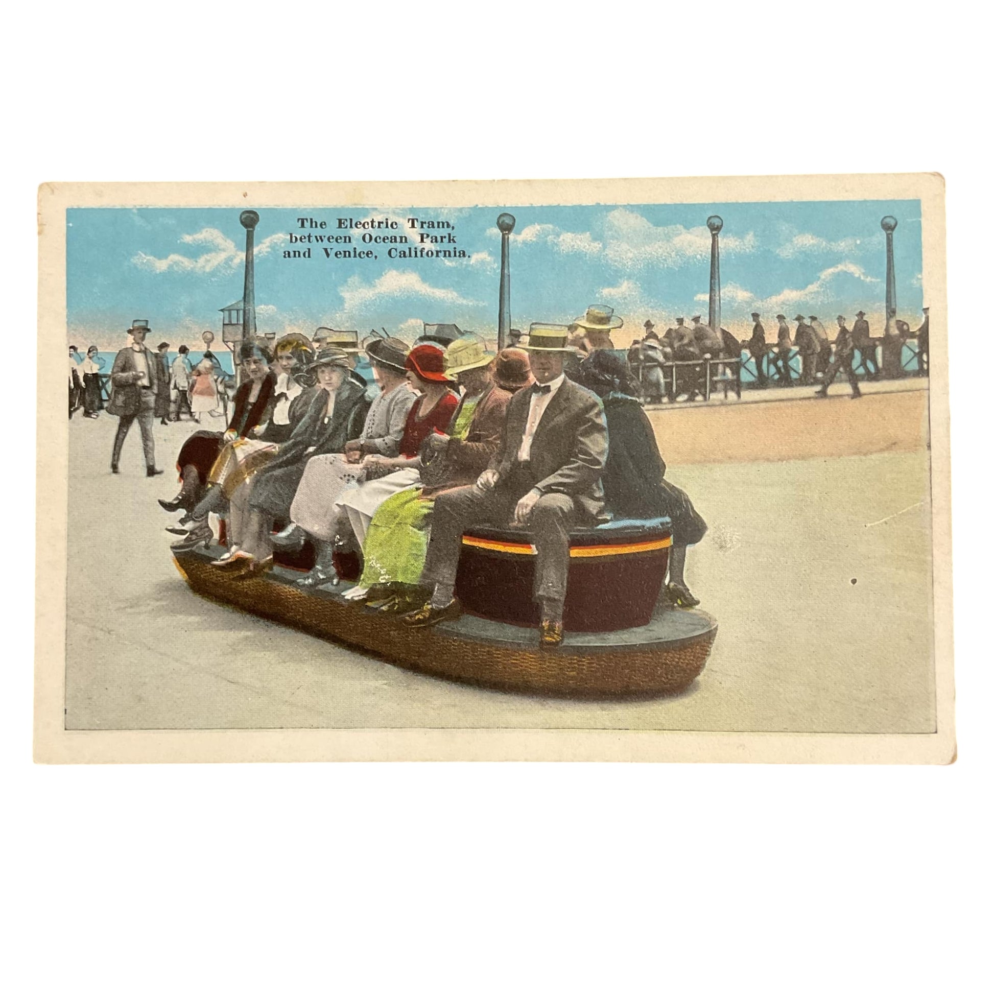 Vintage Post Card Electric Tram Ocean Park Venice California - Avid Vintage