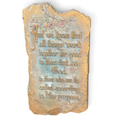 Vintage A.E. Mitchell Metal Scripture Wall Plaque 1928 Romans 8:28