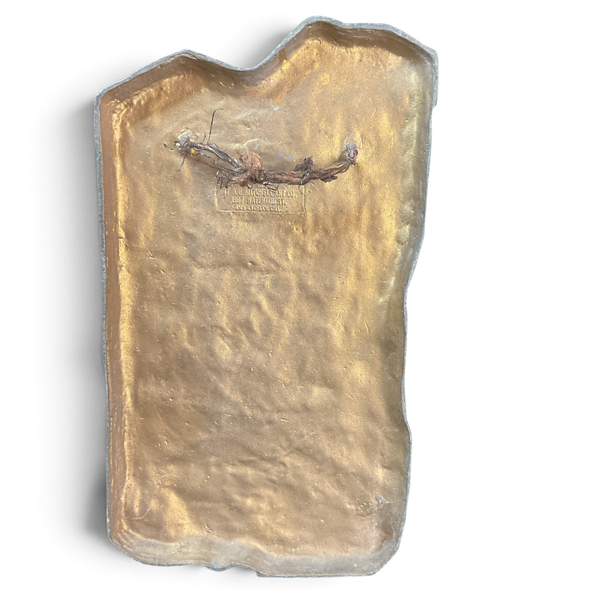 Vintage A.E. Mitchell Metal Scripture Wall Plaque 1928 Romans 8:28