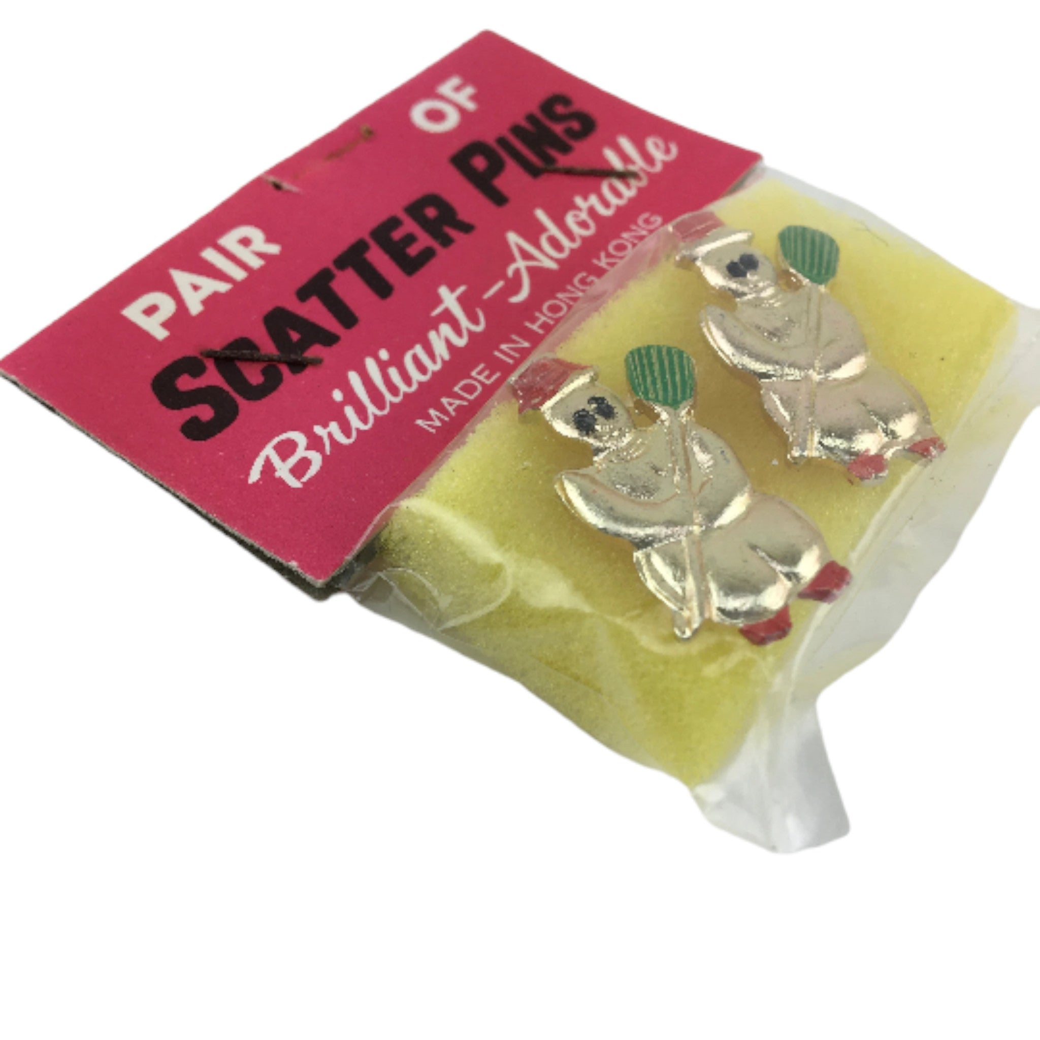 Vintage Snowman Scatter Pins Pair NOS Christmas Jewelry