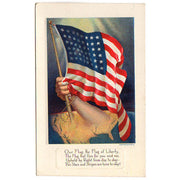 Vintage Patriotic Postcard 48 Star American Flag with Map of USA Unused - Avid Vintage