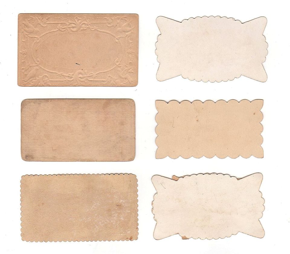 Antique Victorian Calling Cards Lot of 6 Pink Roses Dove Hands - Avid Vintage