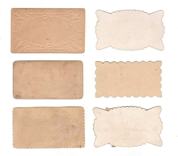 Antique Victorian Calling Cards Lot of 6 Pink Roses Dove Hands