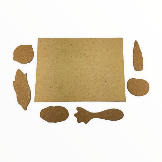 Vintage Childrens Puzzle Colorful Vegetables Inlaid Tray