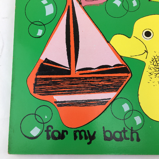 Vintage Childrens Puzzle PlaySkool Bubble Bath Time Inlaid Tray