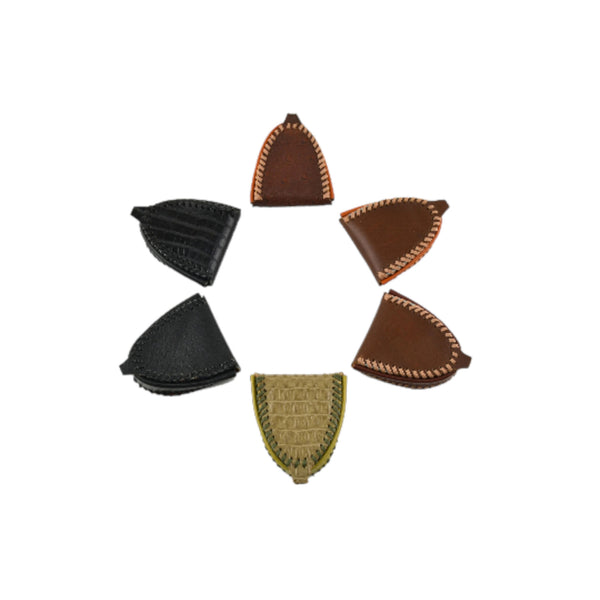 Vintage Leather Horseshoe Coin Purse Hand Stitched Folding Moccasin Wallet