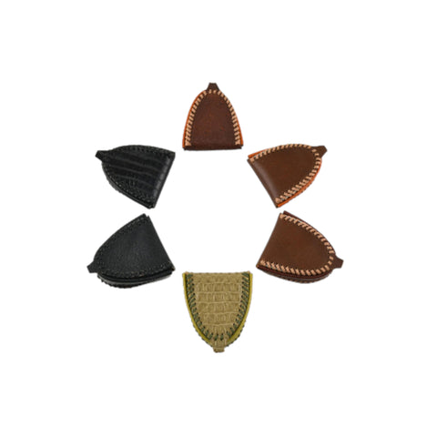 Vintage Leather Horseshoe Coin Purse Hand Stitched Folding Moccasin Wallet