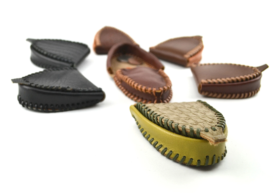 Vintage Leather Horseshoe Coin Purse Hand Stitched Folding Moccasin Wallet