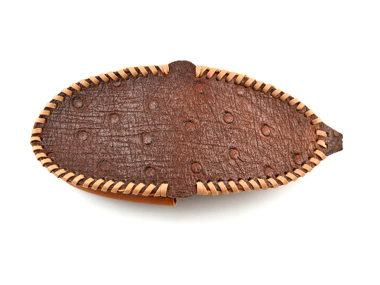 Vintage Leather Horseshoe Coin Purse Hand Stitched Folding Moccasin Wallet - Avid Vintage