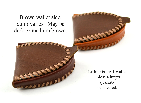 Vintage Leather Horseshoe Coin Purse Hand Stitched Folding Moccasin Wallet