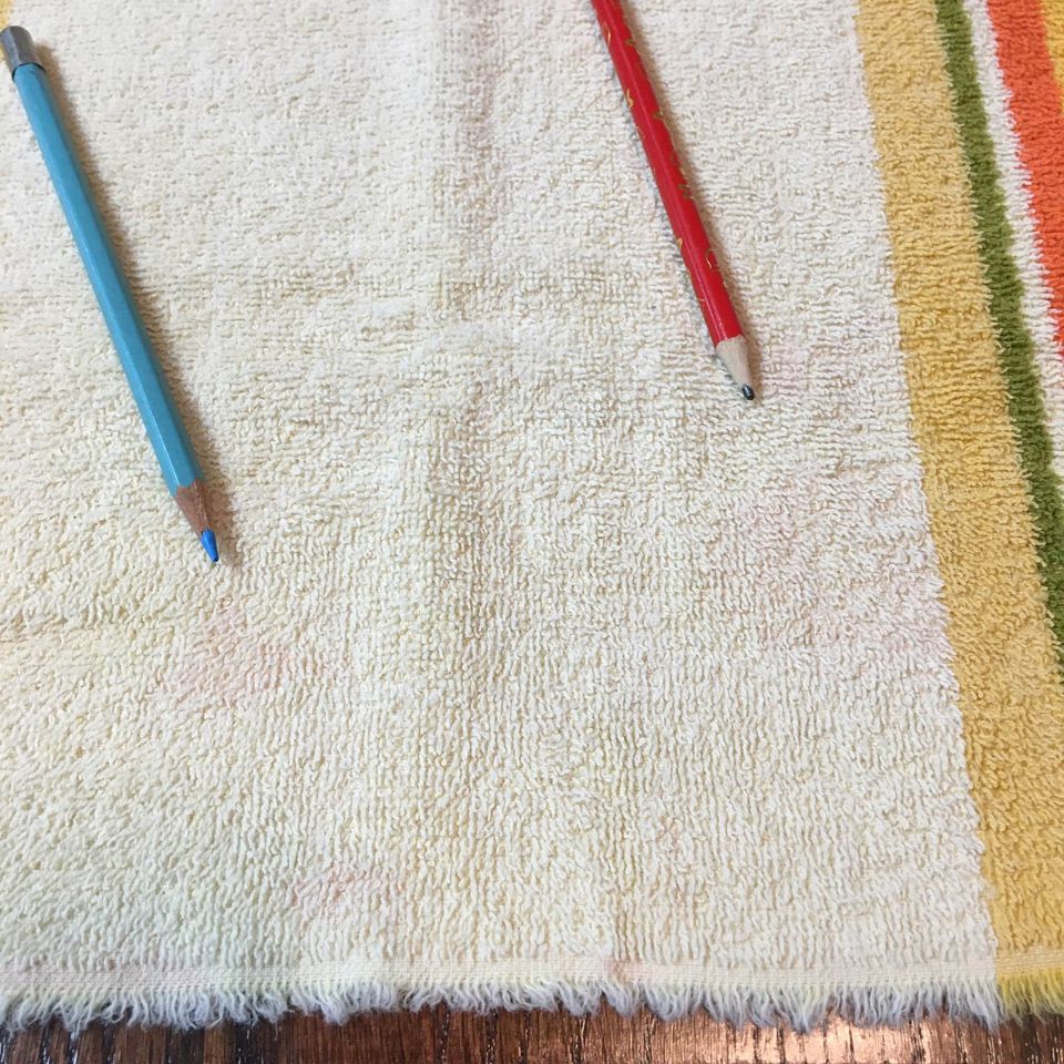 Vintage Striped Fringed Bath Towel Yellow, Olive Green and Gold 21 x 38