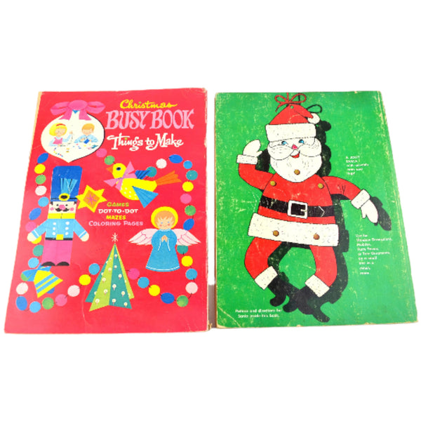Vintage Whitman Childrens Christmas Activity Books 1960s Lot of 2