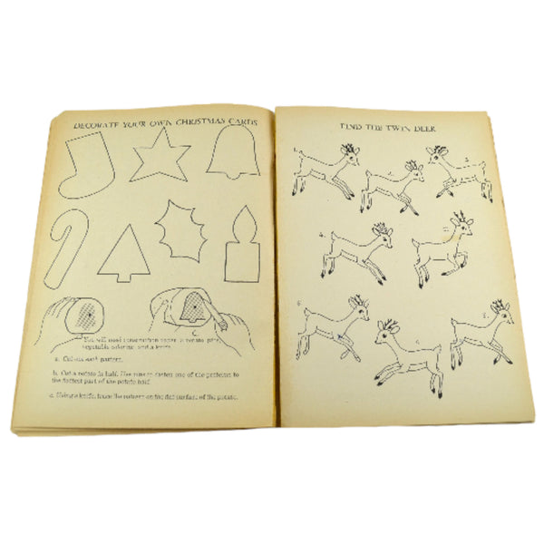 Vintage Whitman Childrens Christmas Activity Books 1960s Lot of 2