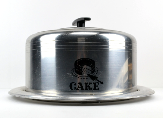 Vintage West Bend Locking Aluminum Round Cake Keeper Carrier with Lid