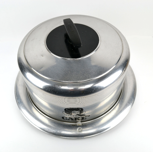 Vintage West Bend Locking Aluminum Round Cake Keeper Carrier with Lid