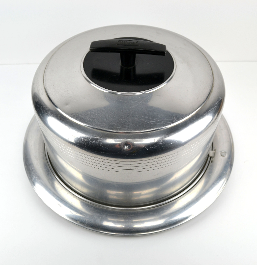 Vintage West Bend Locking Aluminum Round Cake Keeper Carrier with Lid