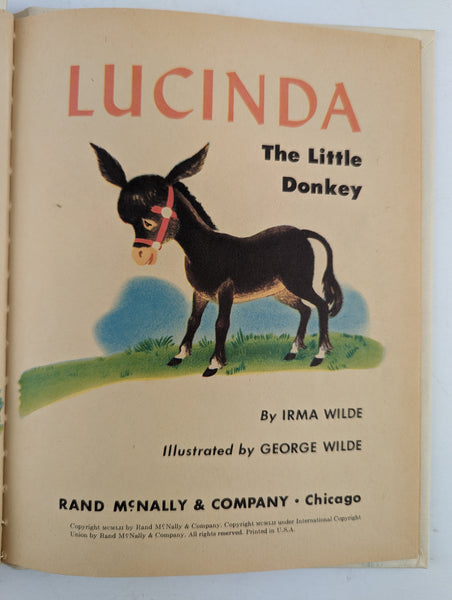 Lucinda the Little Donkey Vintage 1952 Hardcover Tip Top Elf Book 8584