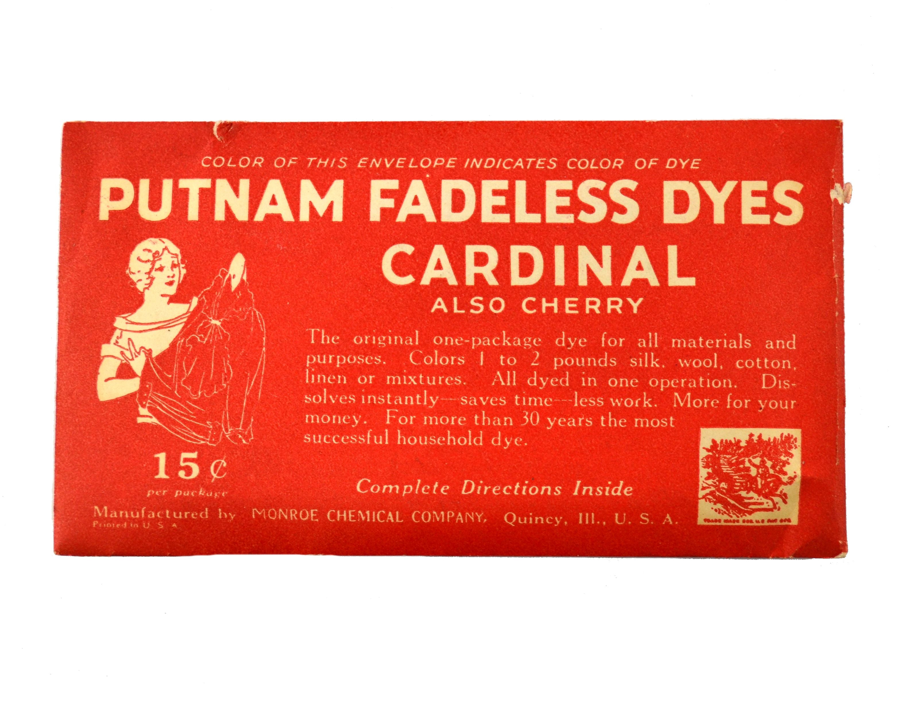 Vintage Putnam Fadeless Fabric Dyes and Tints Packet Choice - Avid Vintage