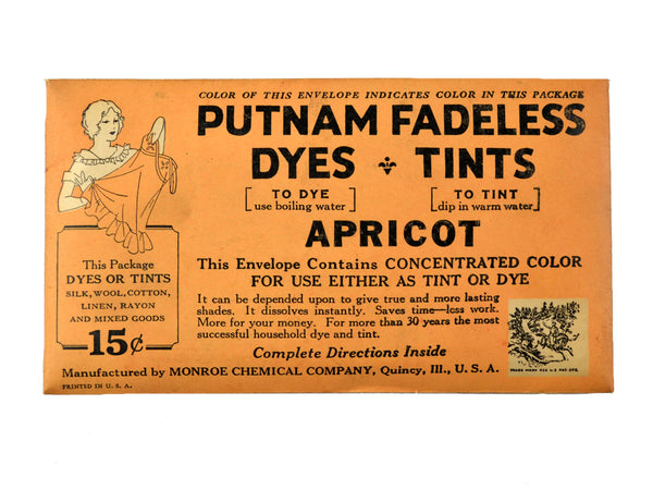 Vintage Putnam Fadeless Fabric Dyes and Tints Packet Choice