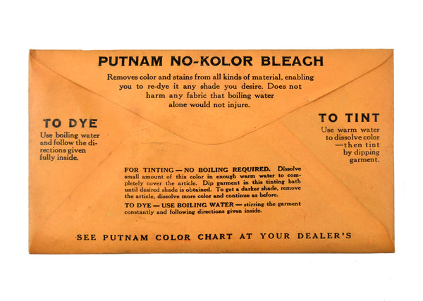 Vintage Putnam Fadeless Fabric Dyes and Tints Packet Choice