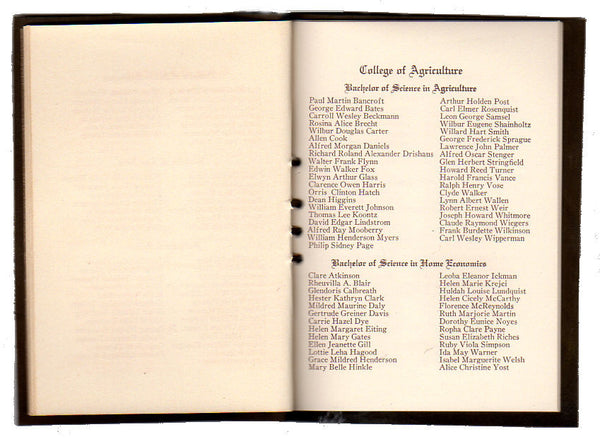 Vintage 1924 University of Nebraska Graduation Commencement Program Leather Booklet - Avid Vintage