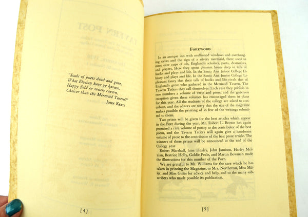 1930 Tavern Post by Tavern Tattlers Santa Ana Junior College Poetry Book Vol 3 No 1 - Avid Vintage