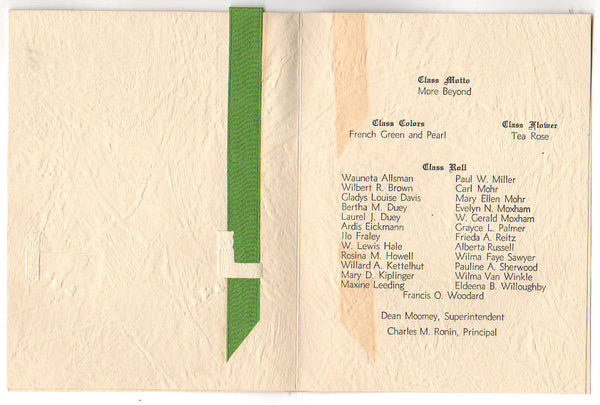 Vintage Class of 1936 Chester Nebraska Graduation Announcement - Avid Vintage