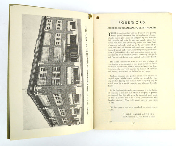 The Globe Blue Book Circa 1940s Medicine Catalog Animal Poultry Veterinary Products - Avid Vintage