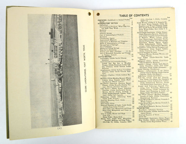 The Globe Blue Book Circa 1940s Medicine Catalog Animal Poultry Veterinary Products - Avid Vintage