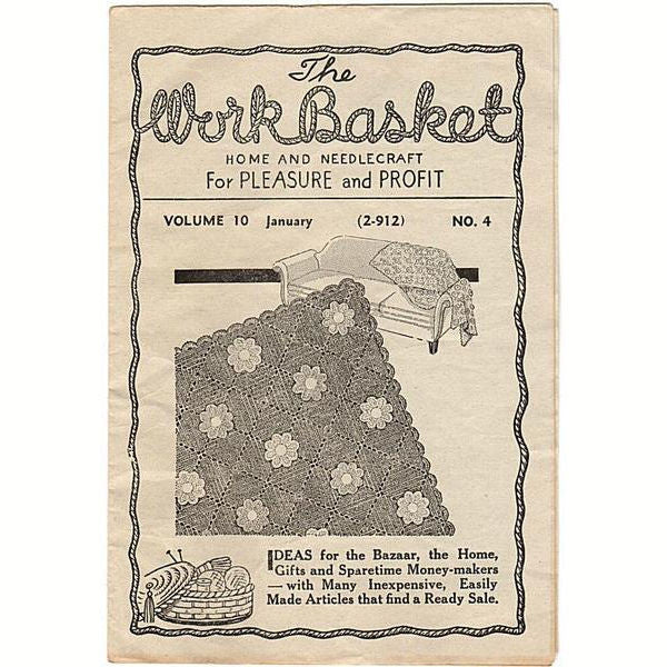 Vintage Work Basket Magazine January 1945 Volume 10 No 4 - Avid Vintage