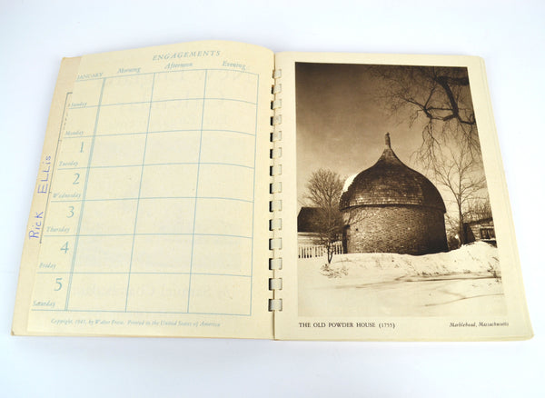 Vintage 1946 The New England Calendar for Engagements Samuel Chamberlain Book - Avid Vintage