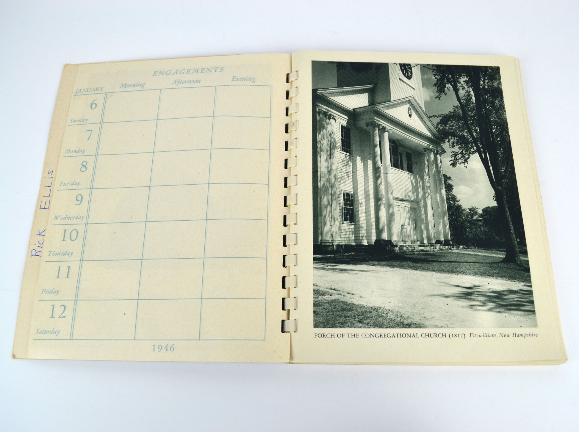 Vintage 1946 The New England Calendar for Engagements Samuel Chamberlain Book - Avid Vintage