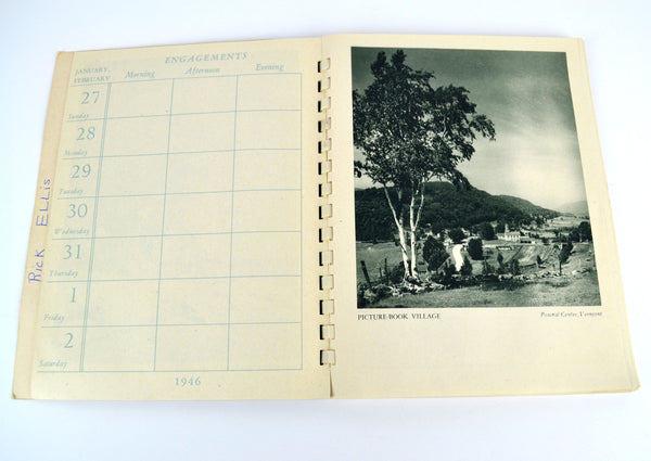 Vintage 1946 The New England Calendar for Engagements Samuel Chamberlain Book - Avid Vintage