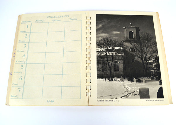 Vintage 1946 The New England Calendar for Engagements Samuel Chamberlain Book - Avid Vintage